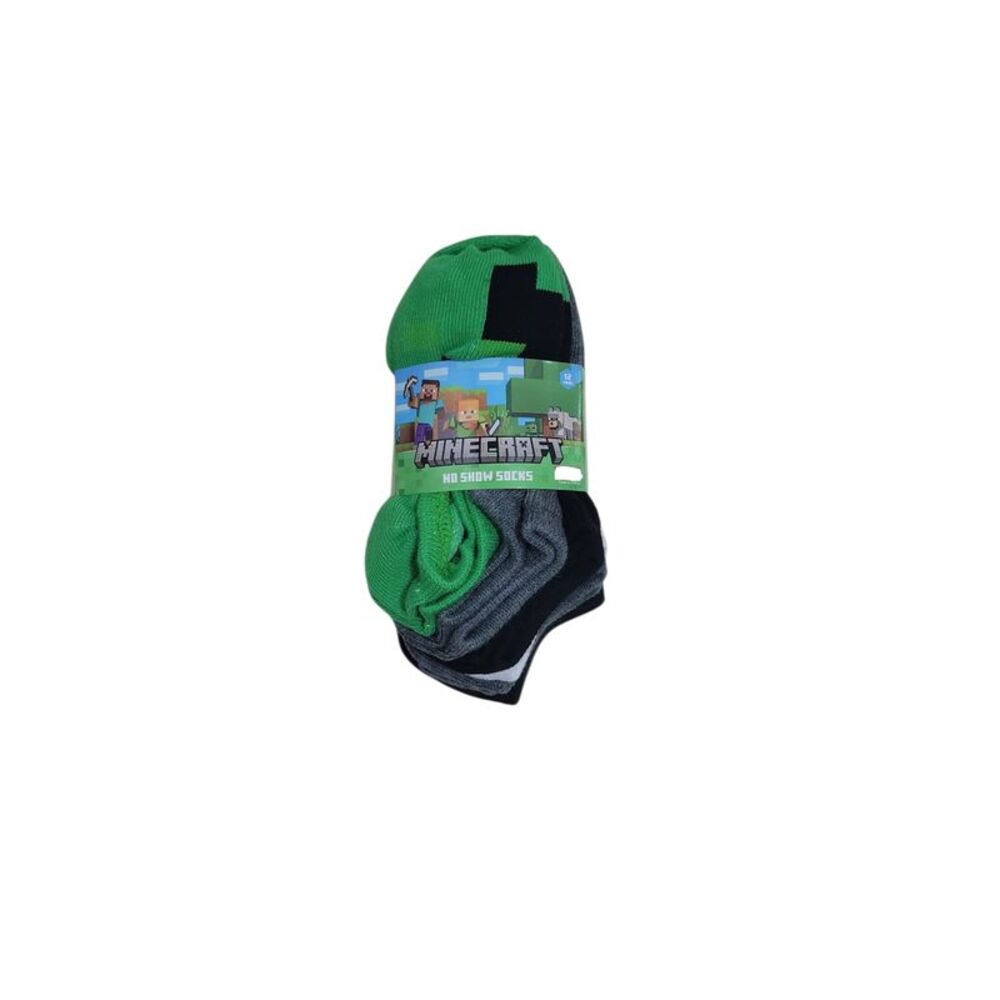 Character Boys Classic Stretch Fit 12-Pack No-Show Sock - Minecraft